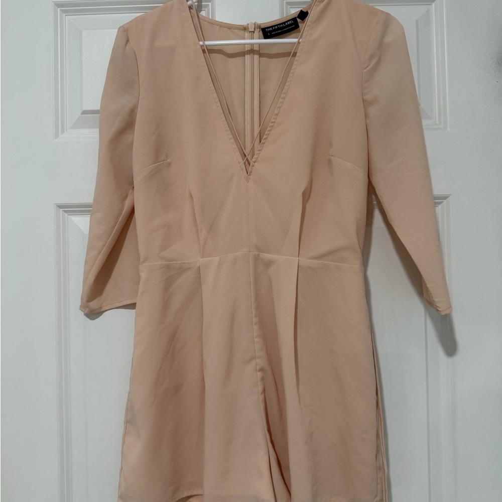 The Fifth Label Blush Peach V-Neck Romper